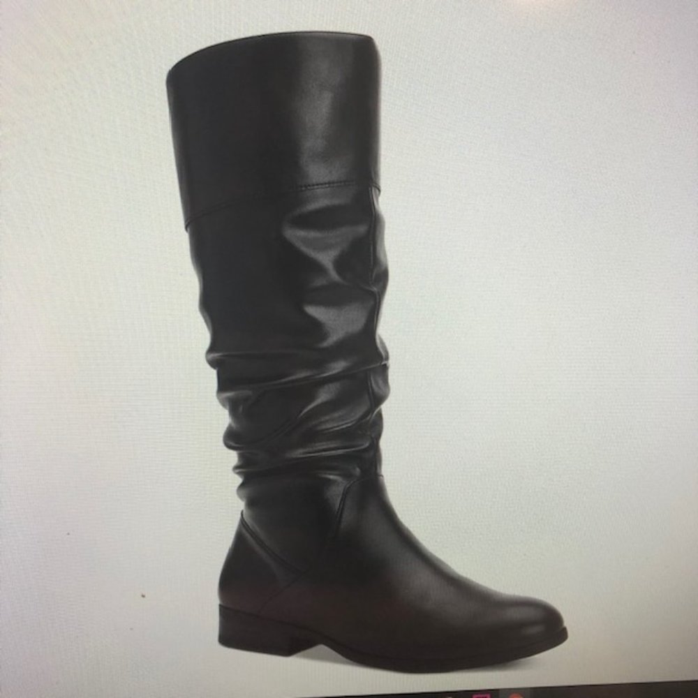 STYLE & CO KELIMAE BLACK RUCHED BOOTS NIB 8.5M